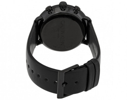 Calvin Klein High Noon Black Dial Black Leather Strap Watch for Men - K8M274CB