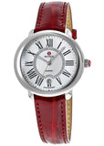 Michele Serein Mother of Pearl Dial Red Leather Strap Watch For Women - MWW21B000023