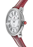 Michele Serein Mother of Pearl Dial Red Leather Strap Watch For Women - MWW21B000023
