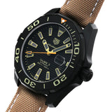 Tag Heuer Aquaracer 300 Calibre 5 Automatic Black Dial Brown Nylon Strap Watch for Men - WAY208C.FC6383