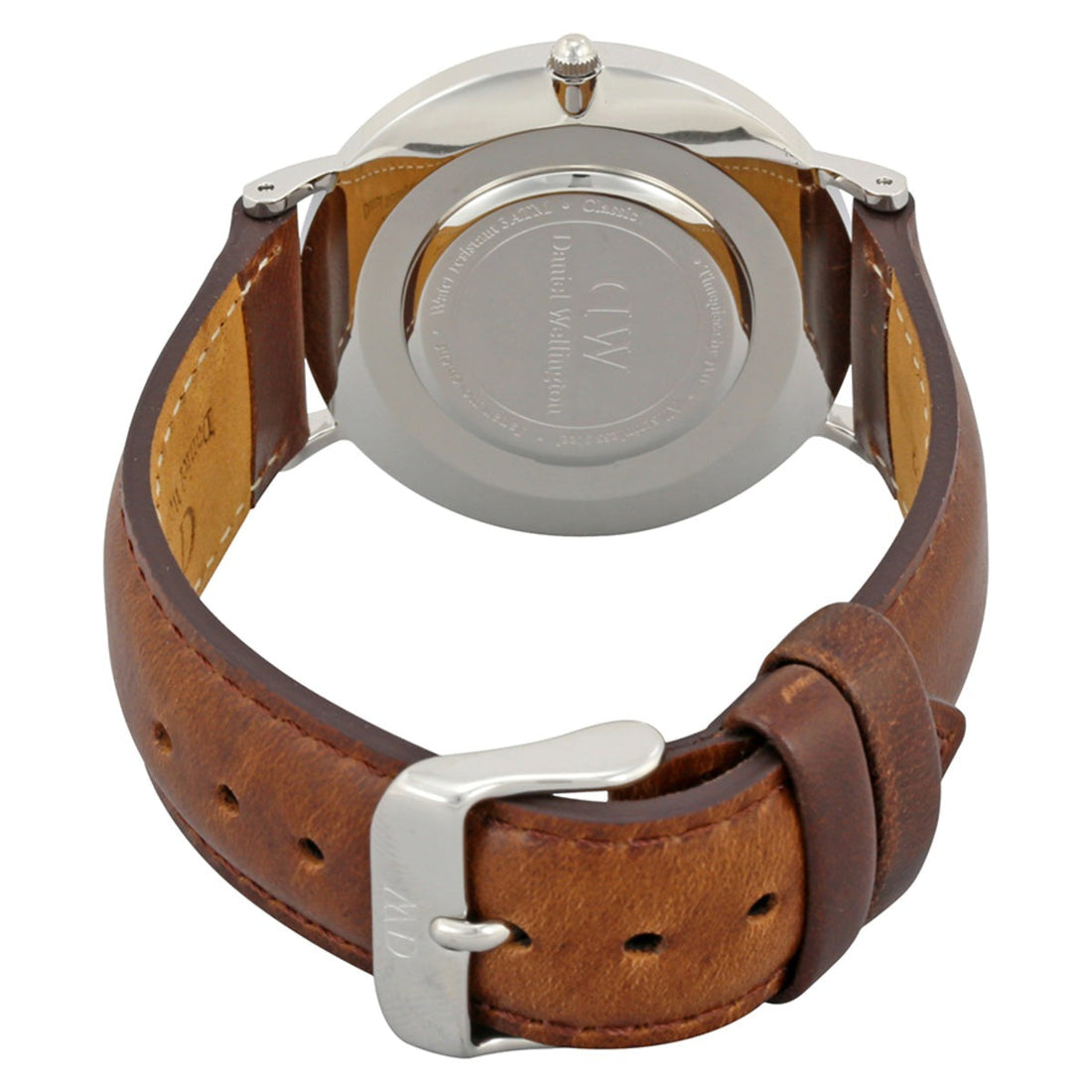 Daniel Wellington Classic Bristol Black Dial Brown Leather Strap Watch For Men - DW00100143