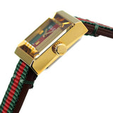 Gucci G-Frame Multicolored Dial Two Tone Nylon Strap Watch For Women - YA128527