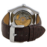 Tissot T Classic T One Automatic Silver Dial Brown Leather Strap Watch For Men - T038.430.16.037.00