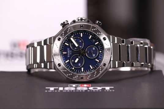 Tissot T Race Chronograph Blue Dial Silver Steel Strap Watch For Men - T141.417.11.041.00
