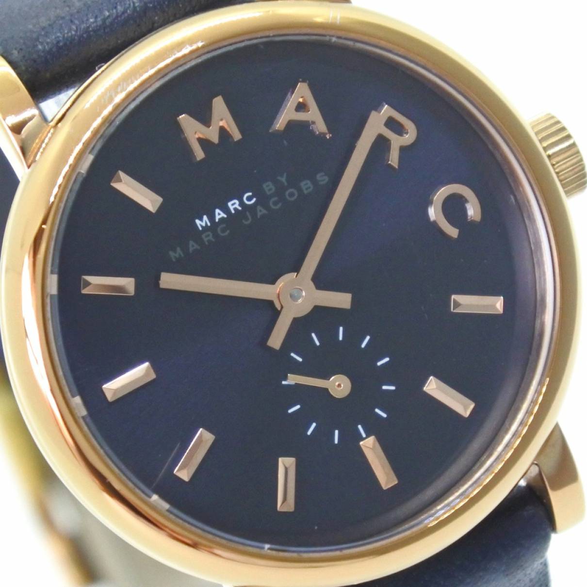 Marc Jacobs Baker Navy Blue Dial Blue Leather Strap Watch for Women - MBM1331