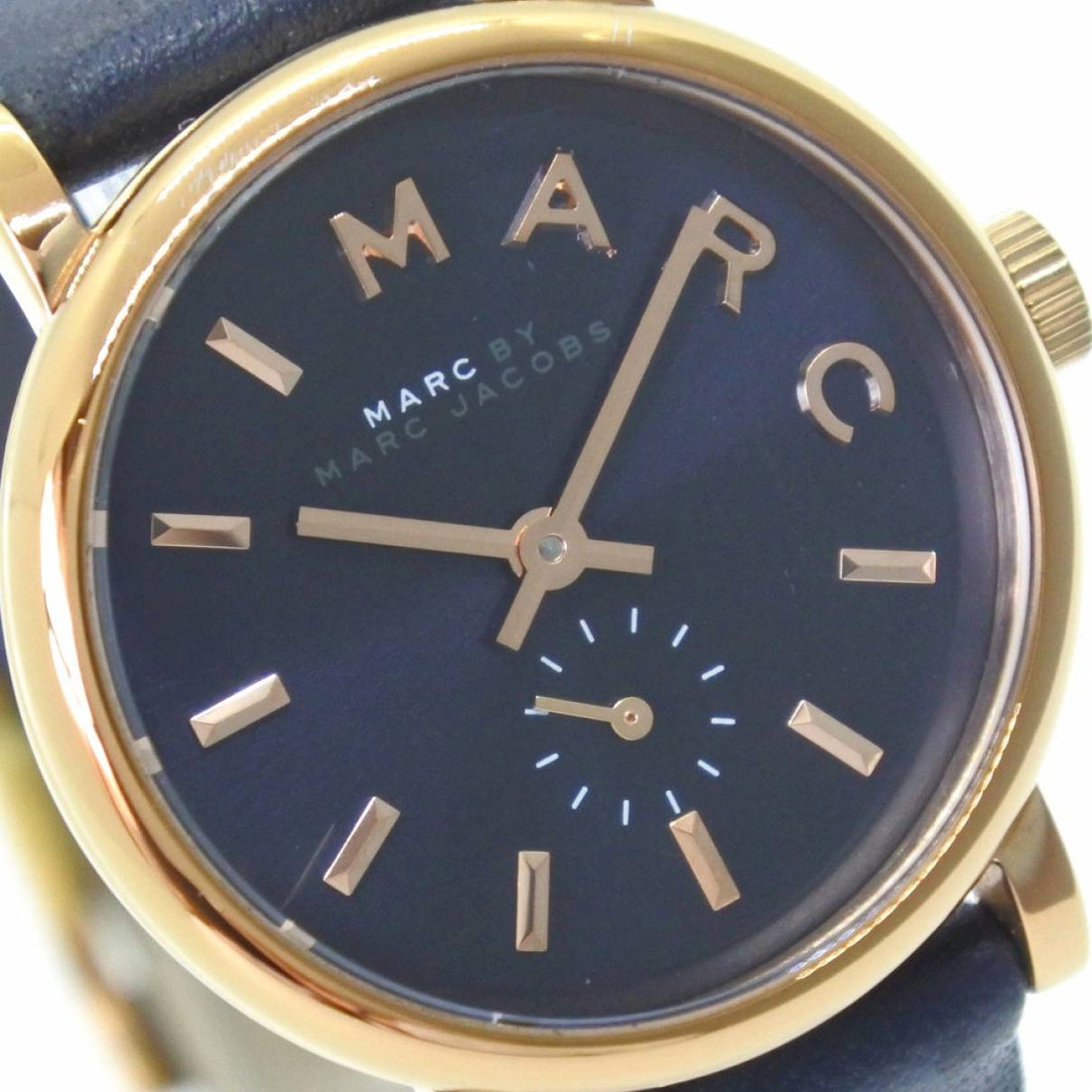 Marc Jacobs Baker Navy Blue Dial Blue Leather Strap Watch for Women - MBM1331