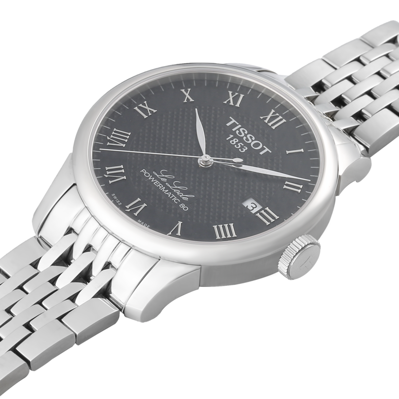 Tissot Le Locle Powermatic 80 Black Dial Silver Steel Strap Watch For Men - T006.407.11.053.00