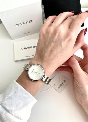 Calvin Klein Minimal White Dial Silver Mesh Bracelet Watch for Women - K3M5215X