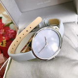 Calvin Klein Rebel Grey Dial Grey Leather Strap Watch for Women - K8P231Q4