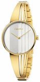 Calvin Klein Drift Silver Dial Gold Steel Strap Watch for Women - K6S2N516
