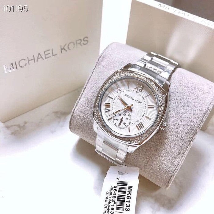 Michael Kors Bryn Quartz Silver Dial Silver Steel Strap Watch For Women - MK6133