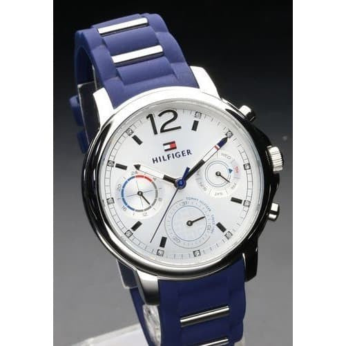 Tommy Hilfiger Claudia White Dial Blue Steel Strap Watch for Women - 1781746