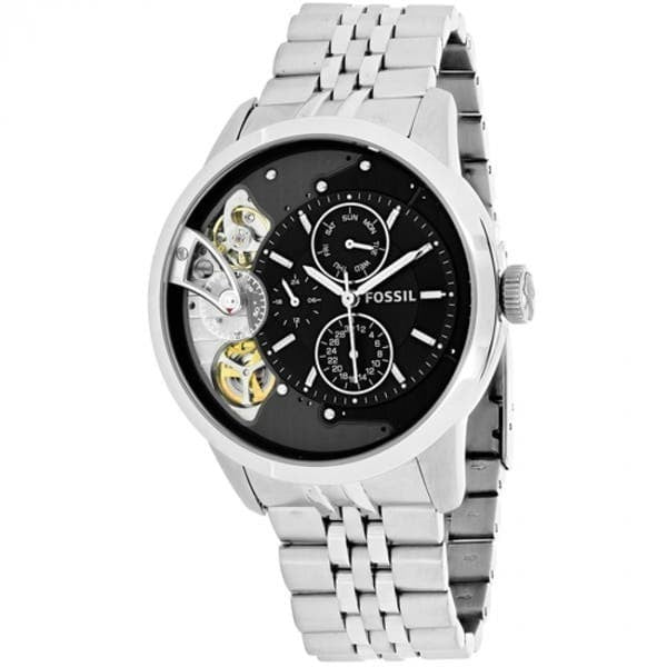 Fossil Townsman Multifunction Black Dial Silver Steel Strap Watch for Men - ME1135