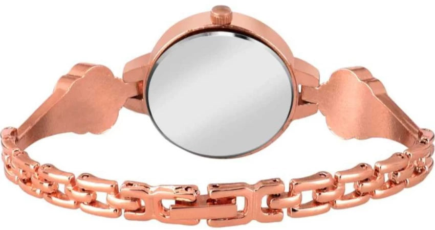 Emporio Armani Retro Quartz Silver Dial Rose Gold Steel Strap Watch For Women - AR1776