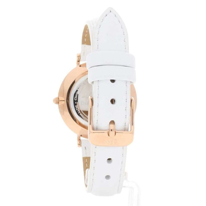 Daniel Wellington Petite Bondi White Dial White Leather Strap Watch for Women - DW00100189