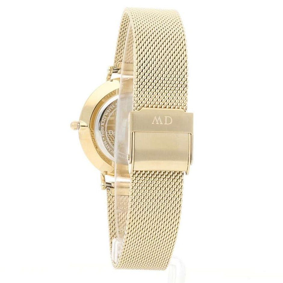 Daniel Wellington Classic Petite White Dial Gold Mesh Bracelet Watch For Women - DW00100348