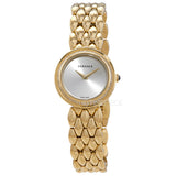Versace V Flare Diamonds Silver Dial Gold Steel Strap Watch for Women - VEBN00918
