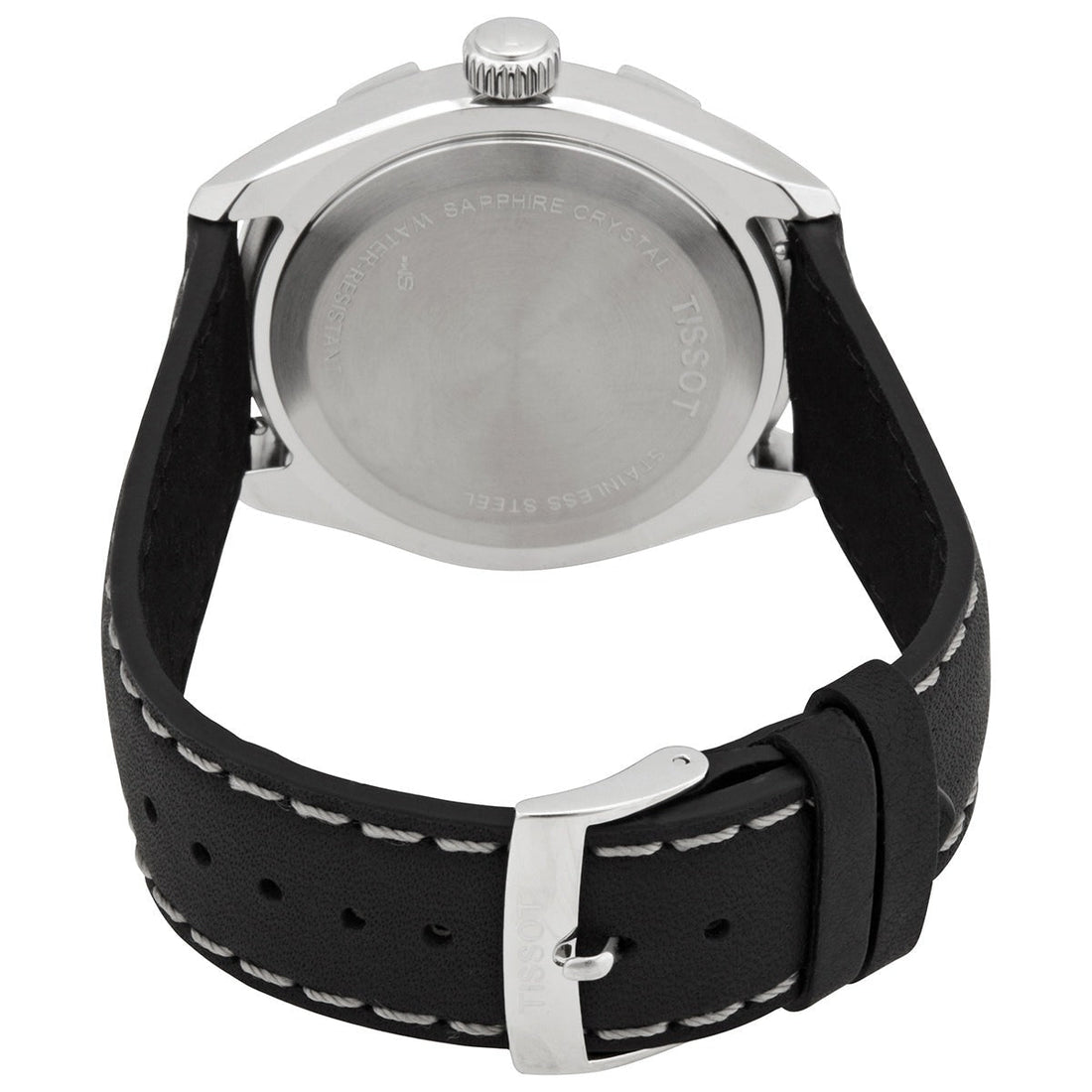 Tissot PR 100 Sport Quartz Black Dial Black Leather Strap Watch For Men - T101.610.16.051.00