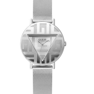 Guess Iconic Quartz Silver Dial Silver Mesh Bracelet Watch For Women - GW0527L1