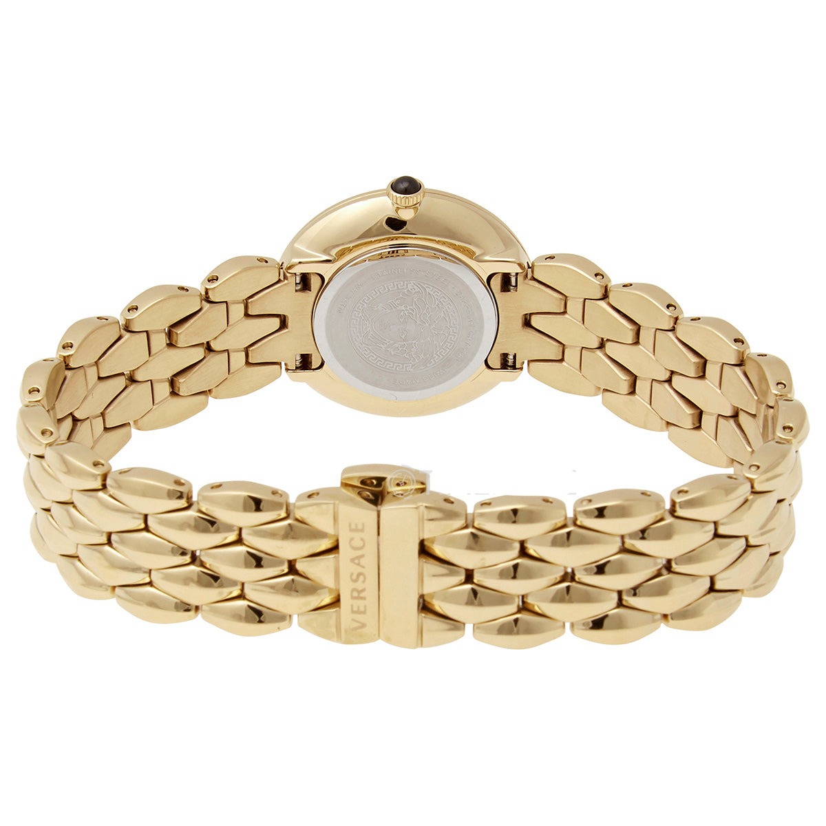 Versace V-Flare Quartz Silver Dial Gold Steel Strap Watch for Women - VEBN00818