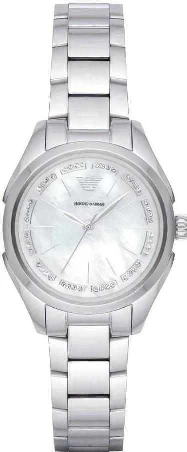 Emporio Armani Valeria Quartz Mother of Pearl Dial Silver Steel Strap Watch For Women - AR11030