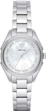 Emporio Armani Valeria Quartz Mother of Pearl Dial Silver Steel Strap Watch For Women - AR11030