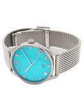 Gucci G-Timeless Turquoise Mother of Pearl Dial Silver Mesh Bracelet Watch For Women - YA126582