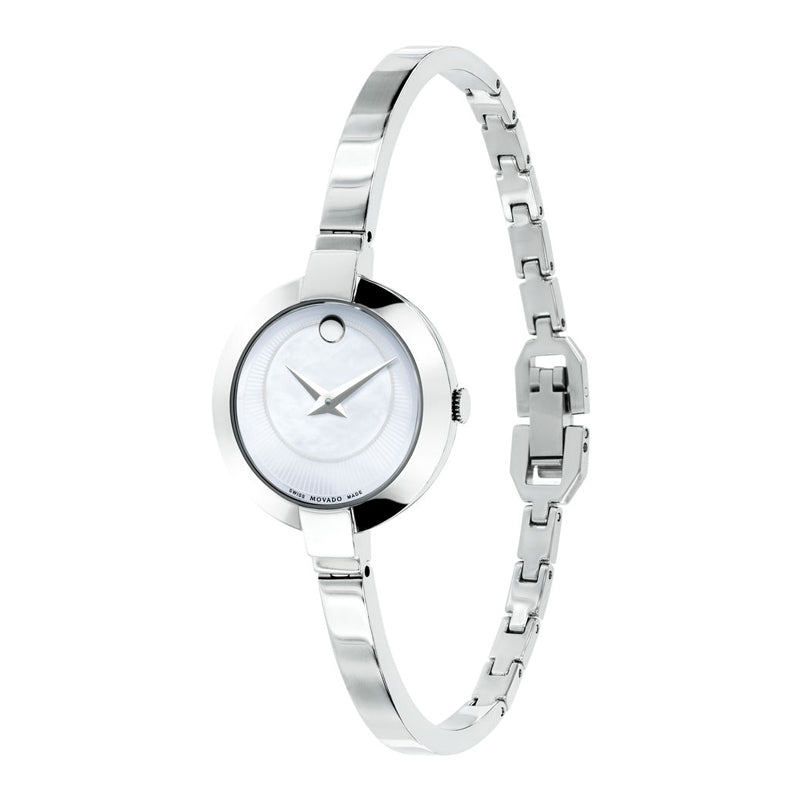 Movado Bela Mother of Pearl Dial Silver Steel Strap Watch For Women - 0606616