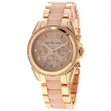Michael Kors Blair Chronograph Rose Gold Dial Two Tone Steel Strap Watch for Women - MK5943