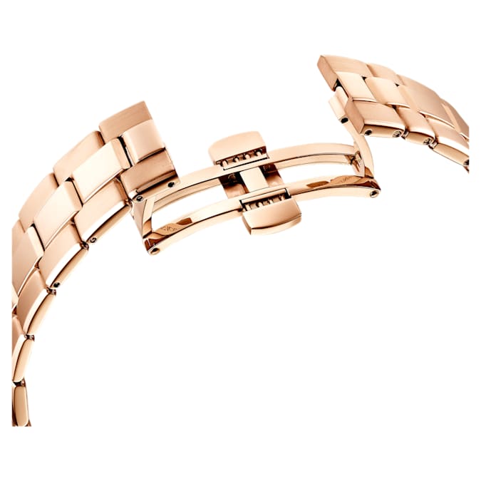 Swarovski Octea Lux Sport Chronograph Black Dial Rose Gold Steel Strap Watch for Women - 5610478