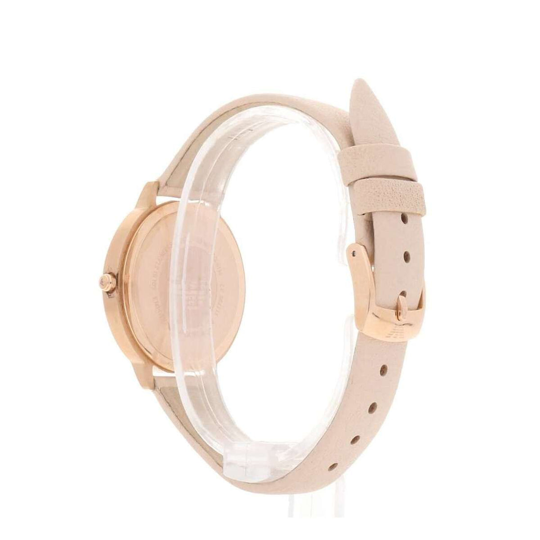 Emporio Armani Kappa Rose Gold & White Dial Beige Nude Leather Strap Watch For Women - AR2510