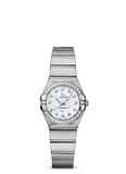 Omega Constellation Quartz Diamonds Silver Dial Silver Steel Strap Watch for Women - 123.15.27.60.55.004