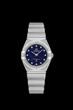 Omega Constellation Manhattan Quartz Diamonds Blue Dial Silver Steel Strap Watch for Women - 131.10.25.60.53.001