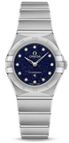 Omega Constellation Manhattan Quartz Diamonds Blue Dial Silver Steel Strap Watch for Women - 131.10.25.60.53.001