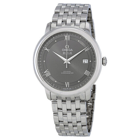 Omega De Ville Prestige Co-Axial Automatic Grey Dial Silver Steel Strap Watch for Men - 424.10.40.20.06.001
