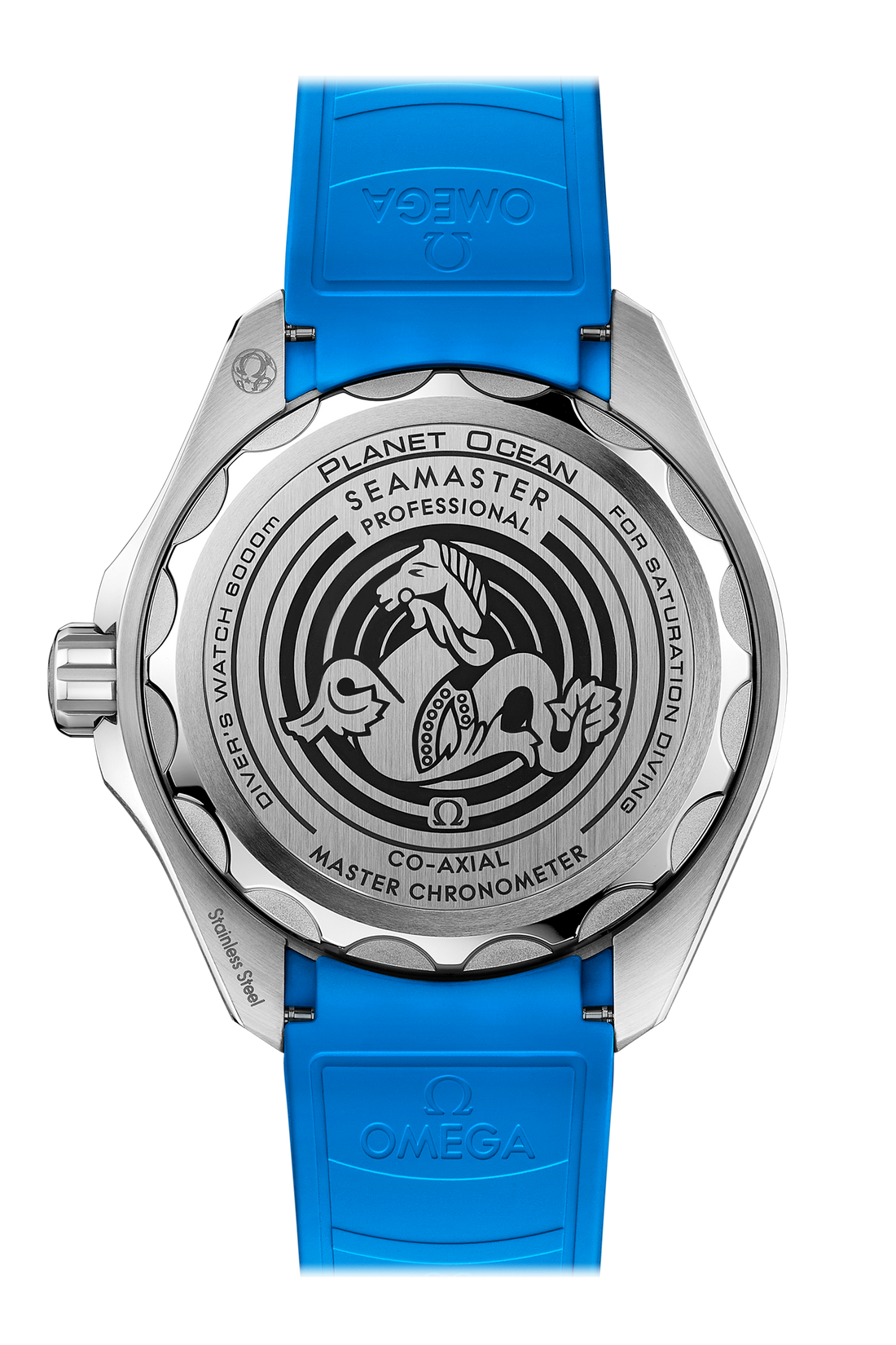 Omega Planet Ocean 6000M Co Axial Master Chronometer 45.5mm Blue Dial Black Rubber Strap Watch for Men - 21532462103001