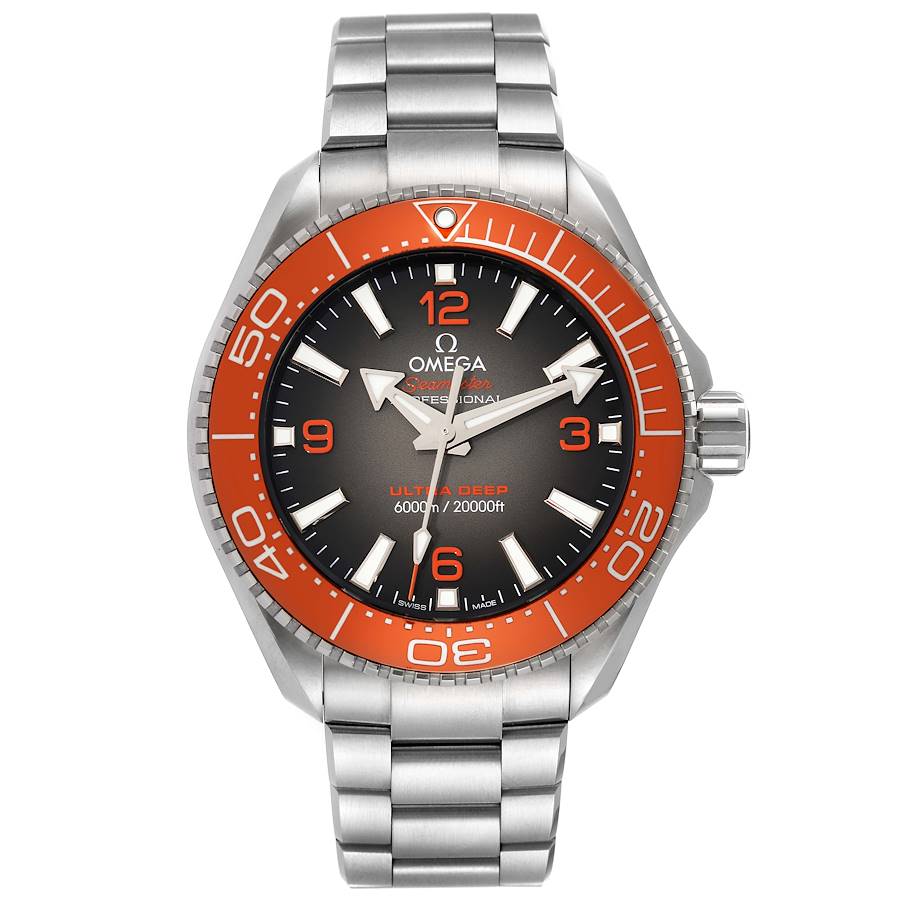 Omega Seamaster Planet Ocean 6000M 45.5mm Black Dial Silver Steel Strap Watch for Men - 21530462106001