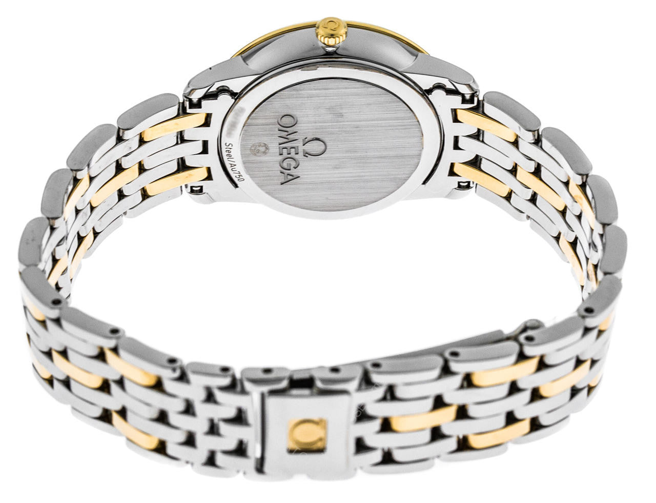 Omega De Ville Prestige Quartz Diamonds Mother of Pearl Dial Two Tone Steel Strap Watch for Women - 424.25.27.60.55.001