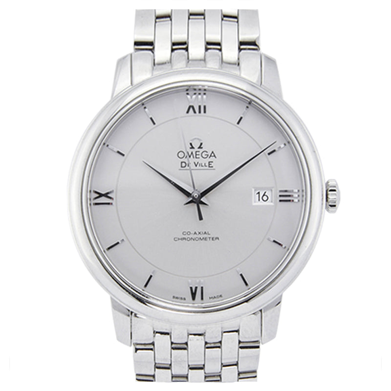 Omega De Ville Prestige Co-Axial Silver Dial Silver Steel Strap Watch for Men - 424.10.40.20.02.003