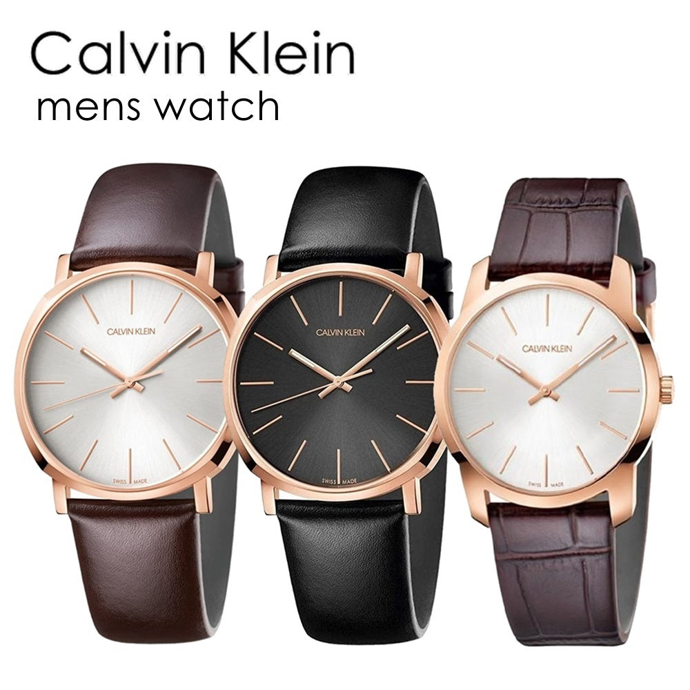Calvin Klein Posh Silver Dial Brown Leather Strap Watch for Men - K8Q316G6