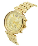 Michael Kors Sawyer White Dial Gold Steel Strap Watch for Women - MK6362