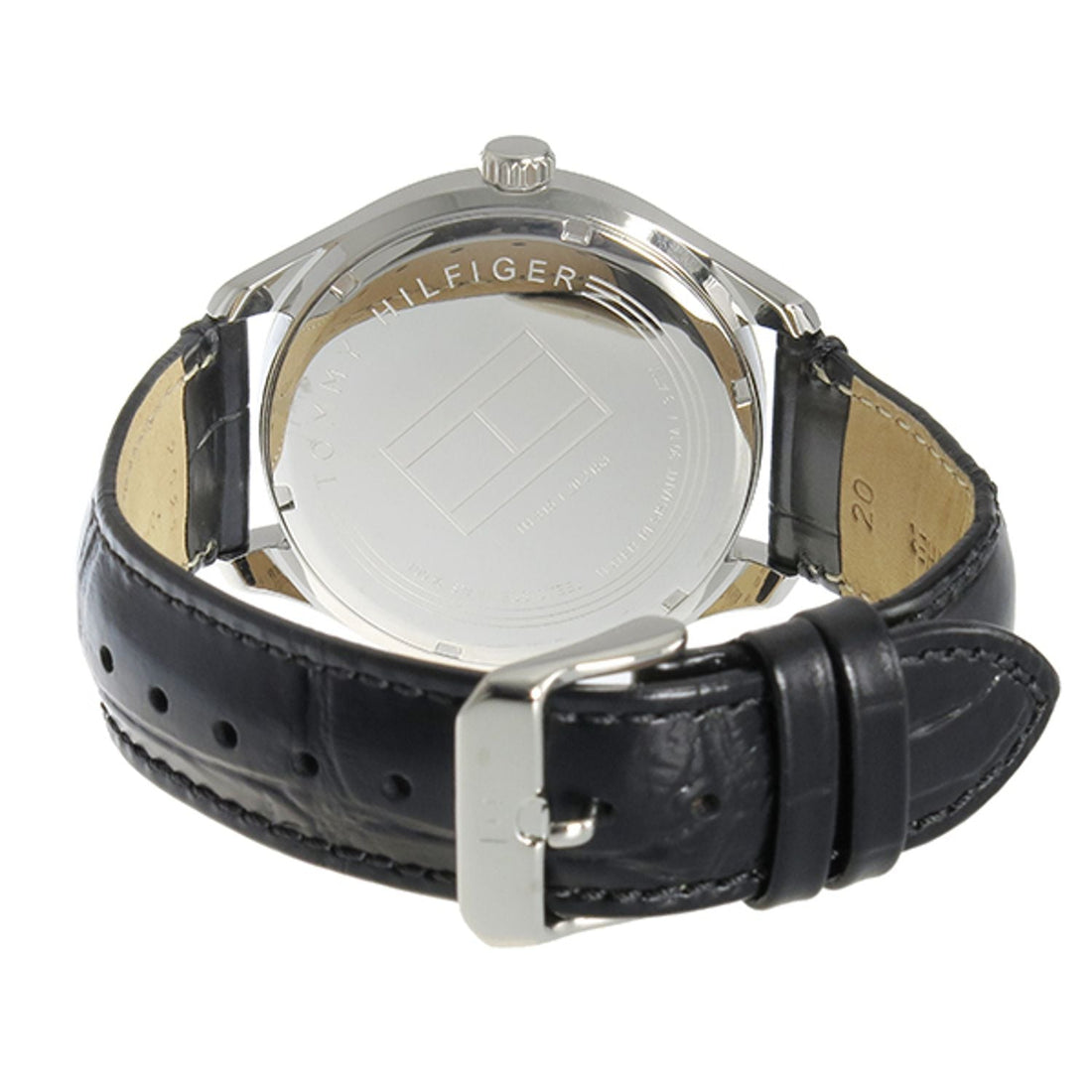 Tommy Hilfiger Oliver Analog Silver Dial Black Leather Strap Watch for Men - 1791305