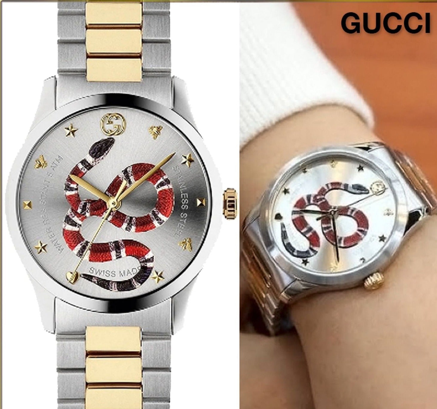 Gucci G Timeless Quartz Silver Dial Silver Steel Strap Watch For Women - YA1264075