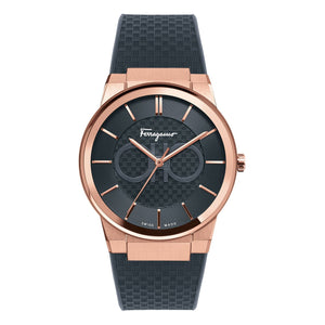 Salvatore Ferragamo Sapphire Black Dial Black Silicone Strap Watch for Men - SFHP00420