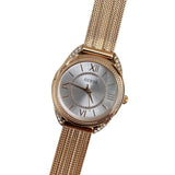 Guess Whisper Silver Dial Rose Gold Mesh Bracelet Watch for Women - W1084L3