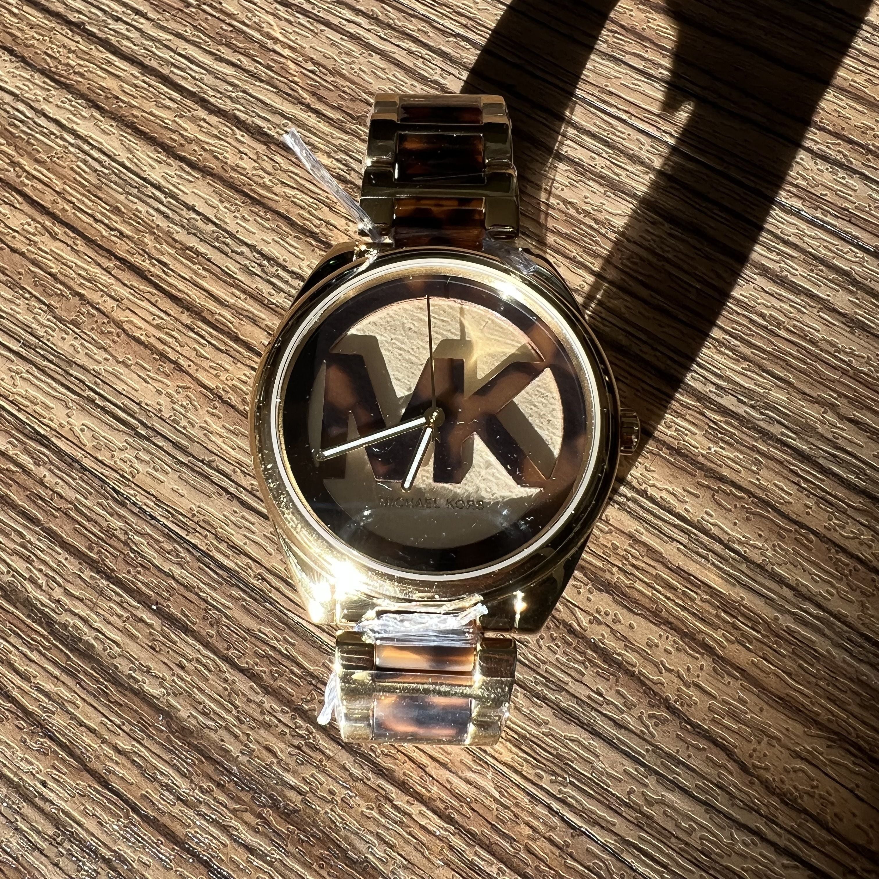 Michael Kors Janelle Three-Hand Gold Dial Two Tone Steel Strap Watch For Women - MK7136