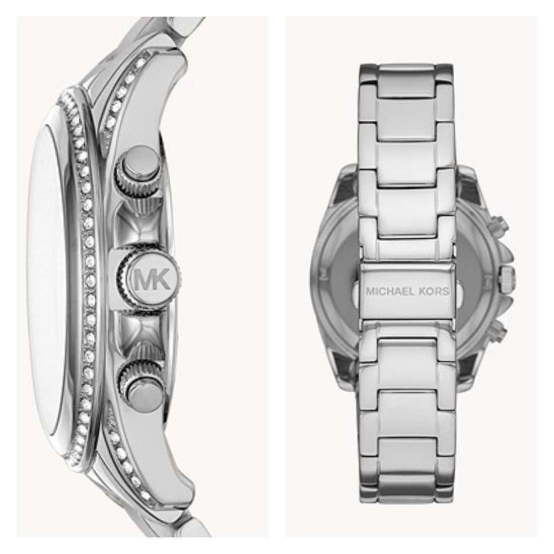 Michael Kors Brinkley Silver Dial with Diamonds Silver Steel Strap Watch for Women - MK5083