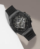 Guess Momentum Black Dial Black Rubber Strap Watch for Men - GW0263G4