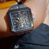 Guess Leo Chronograph Navy Blue Dial Blue Silicone Strap Watch For Men - GW0637G1