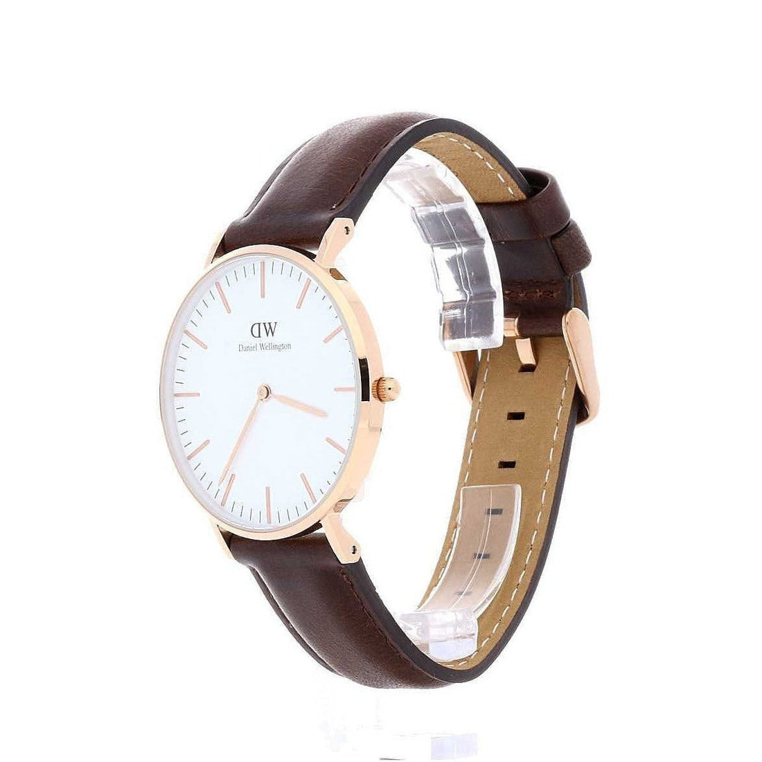 Daniel Wellington Classic Bristol White Dial Brown Leather Strap Watch For Women - DW00100039